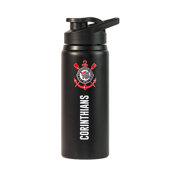 Garrafa Metal do Corinthians Preta 600ml Licenciado Oficial