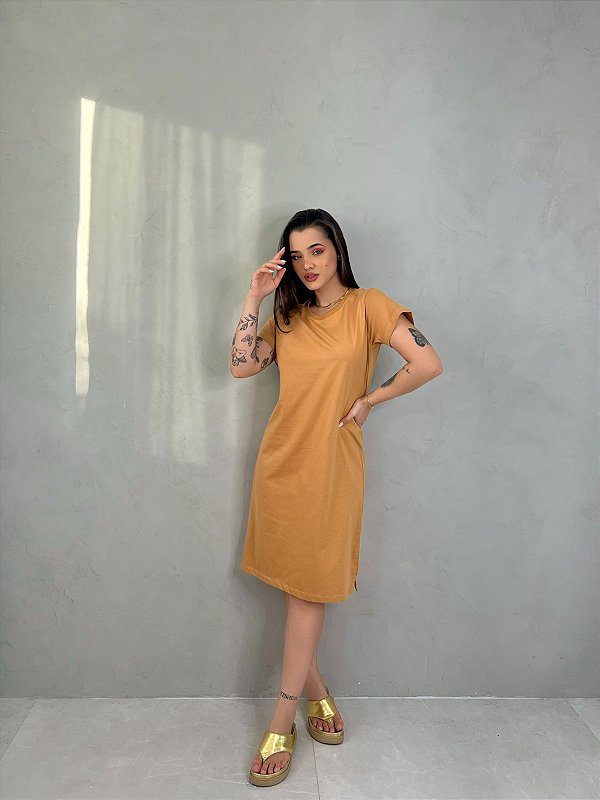 VESTIDO DRESS LISO - DOCE DE LEITE