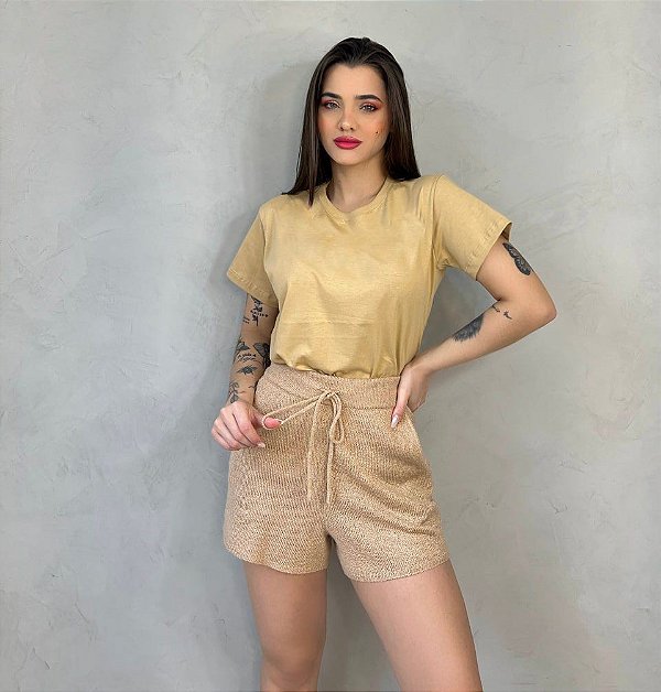 T-SHIRT LISA - BEGE AMENDOA