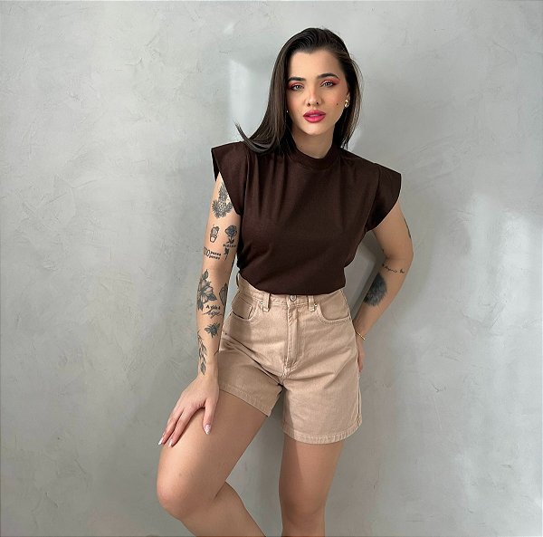 T-SHIRT MUSCLE TEE - MARROM EXPRESSO