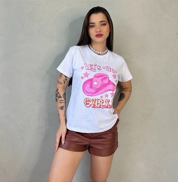 T-SHIRT LET´S GO GIRLS - BRANCO