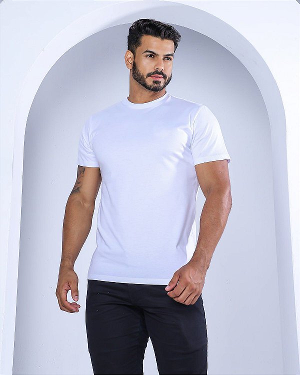 CAMISETA MASCULINA LISA - BRANCO