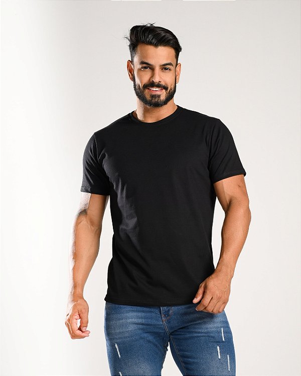 CAMISETA MASCULINA LISA - PRETO