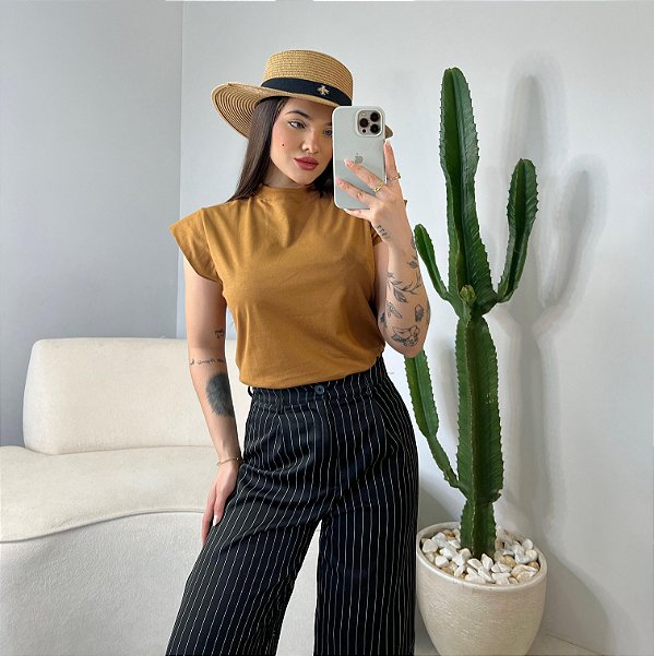 T-SHIRT MUSCLE TEE - CONHAQUE