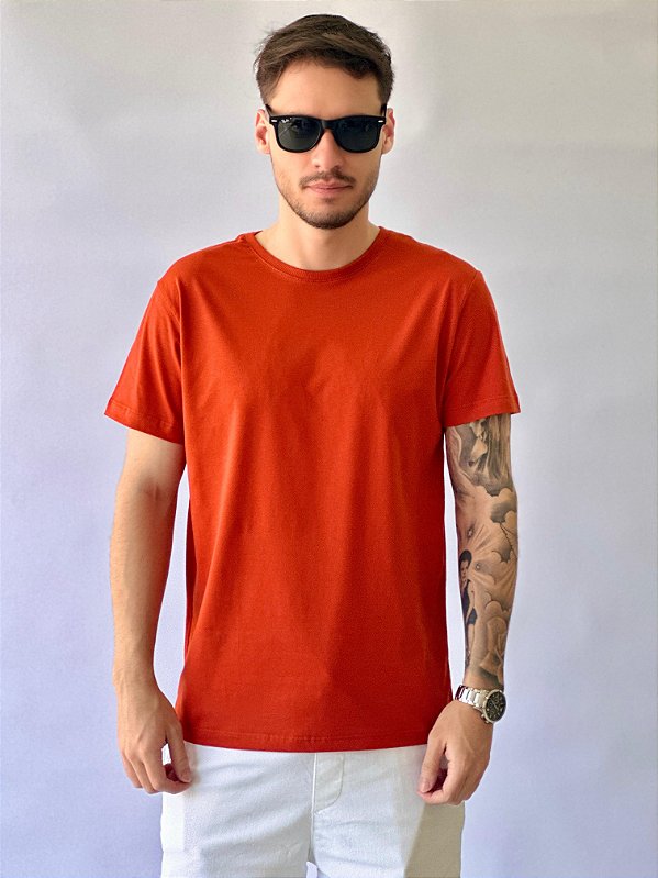 CAMISETA MASCULINA LISA - TERRACOTA