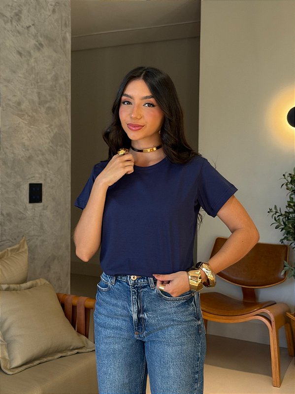 T-SHIRT LISA - AZUL MARINHO