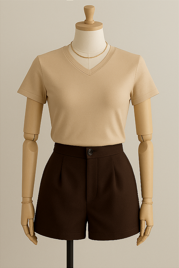 T-SHIRT GOLA V VISCOLYCRA - DOCE VITA