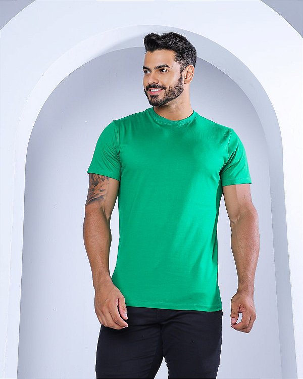 CAMISETA MASCULINA LISA - VERDE BANDEIRA