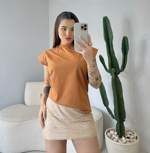 T-SHIRT MUSCLE TEE - BEGE SEPIA