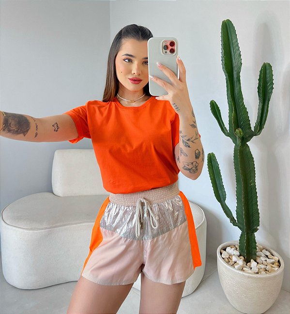 T-SHIRT MANGA DOBRADA - LARANJA ENERGIC