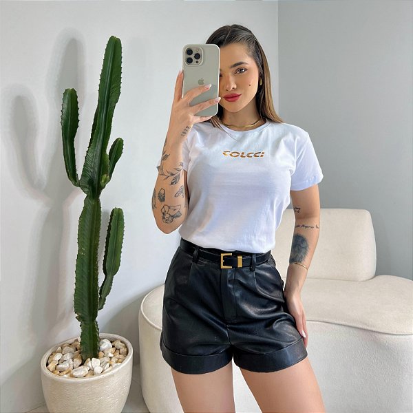 T-SHIRT COLCCI C/FOIL - BRANCO