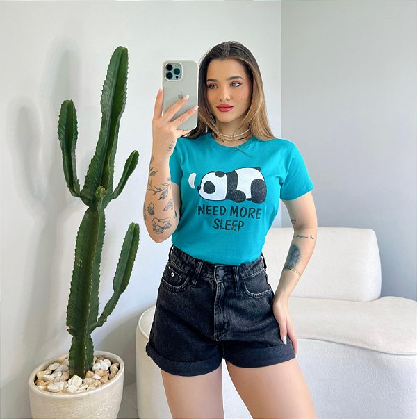 T-SHIRT PANDA - VERDE JADE