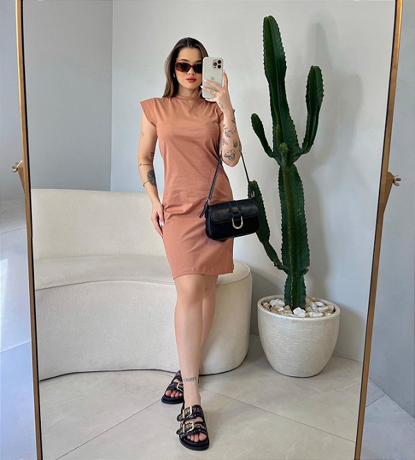 VESTIDO MUSCLE TEE - MOCHA MOUSSE