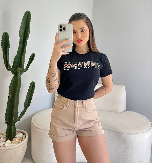 T-SHIRT COLCCI SPORT - PRETO