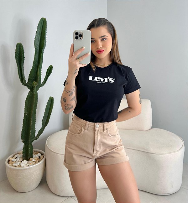 T-SHIRT LEVIS (BRANCO) - PRETO