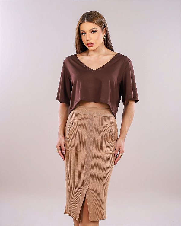 CROPPED GOLA V VISCOLYCRA - MARROM ZOOK