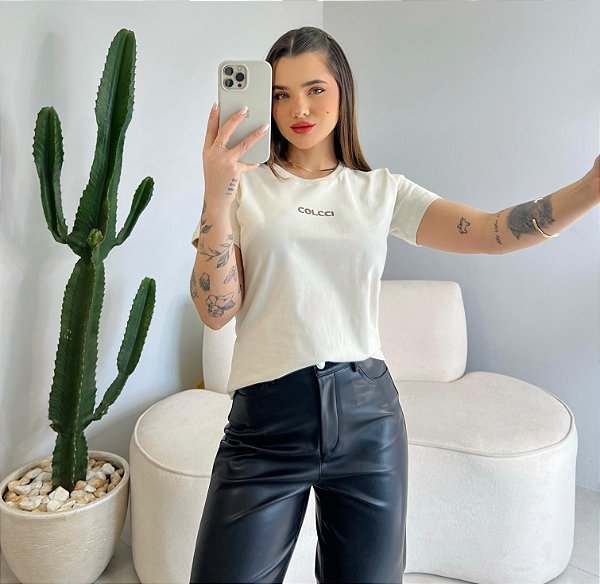 T-SHIRT COLCCI RELEVO - BEGE NATURAL