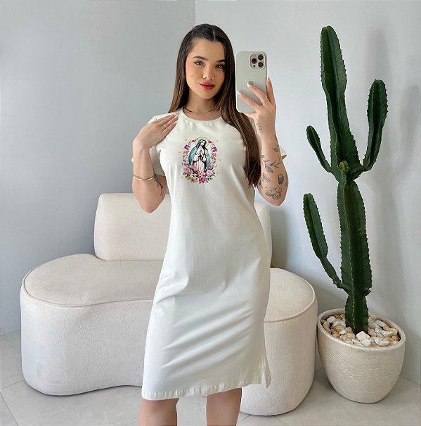 VESTIDO DRESS NOSSA SENHORA  DTF - BEGE NATURAL