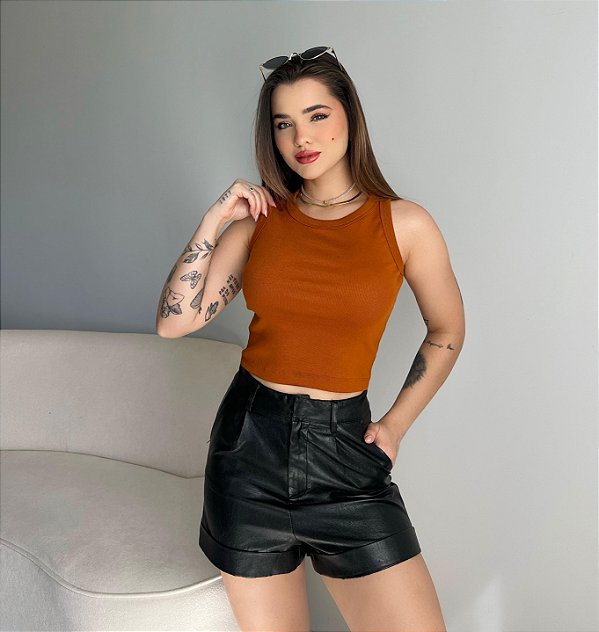 CROPPED RIBANA - CARAMELO