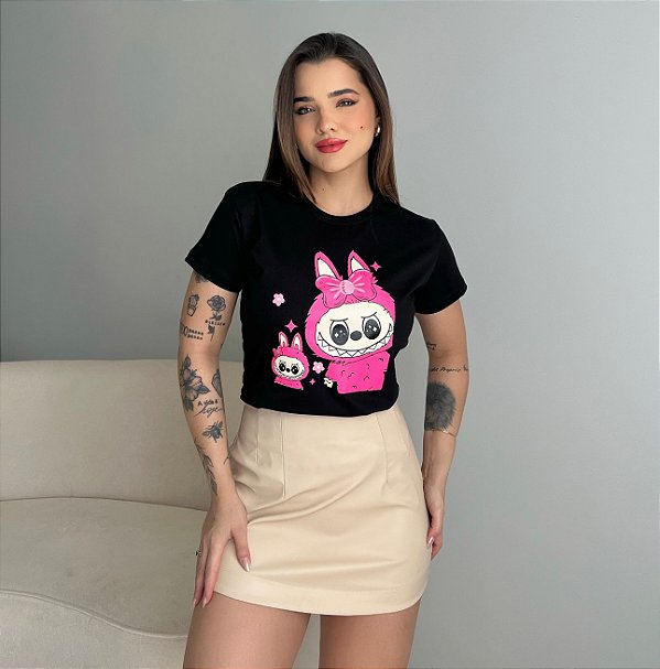 T-SHIRT LABUBU - PRETO