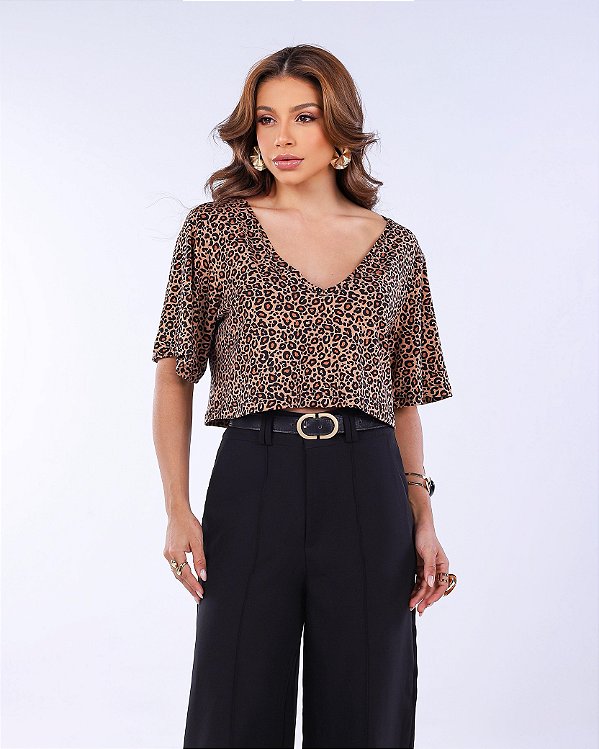 CROPPED GOLA V VISCOLYCRA - ANIMAL PRINT
