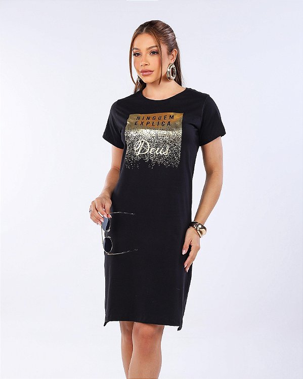 VESTIDO DRESS NINGUÉM EXPLICA DEUS - PRETO
