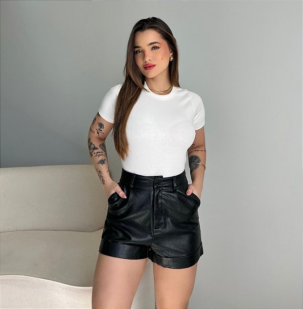 T-SHIRT CANELADA - OFF WHITE