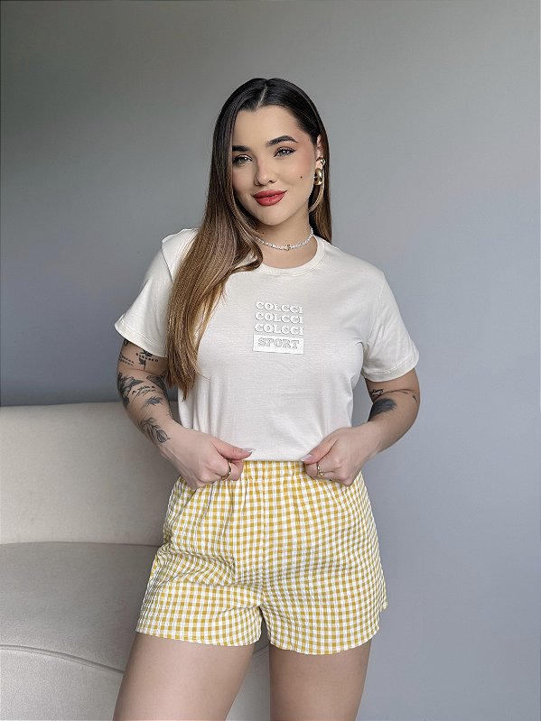 T-SHIRT COLCCI SPORT C/GLITTER - BEGE NATURAL