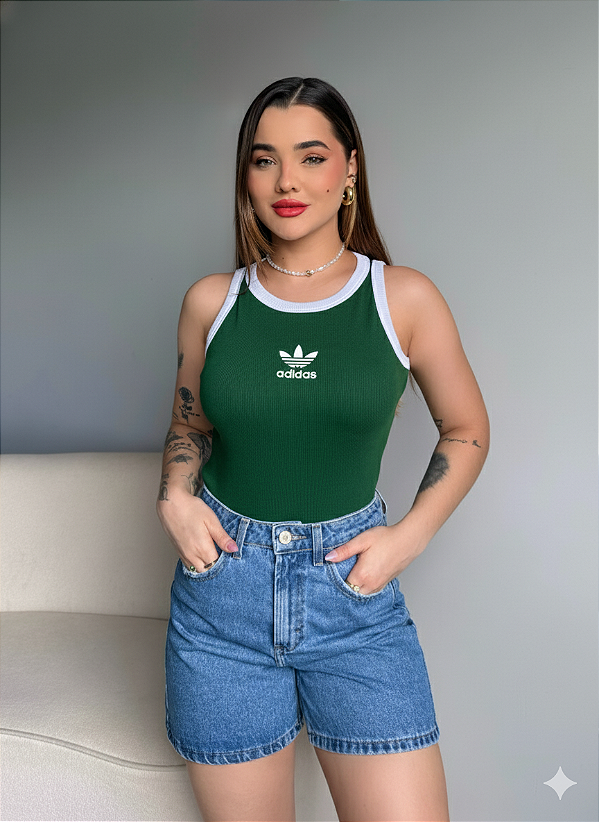REGATA CANELADA ADIDAS - VERDE INTENSO