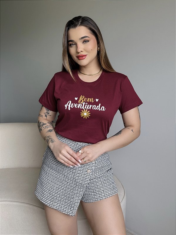 T-SHIRT BEM AVENTURADA - BORDO
