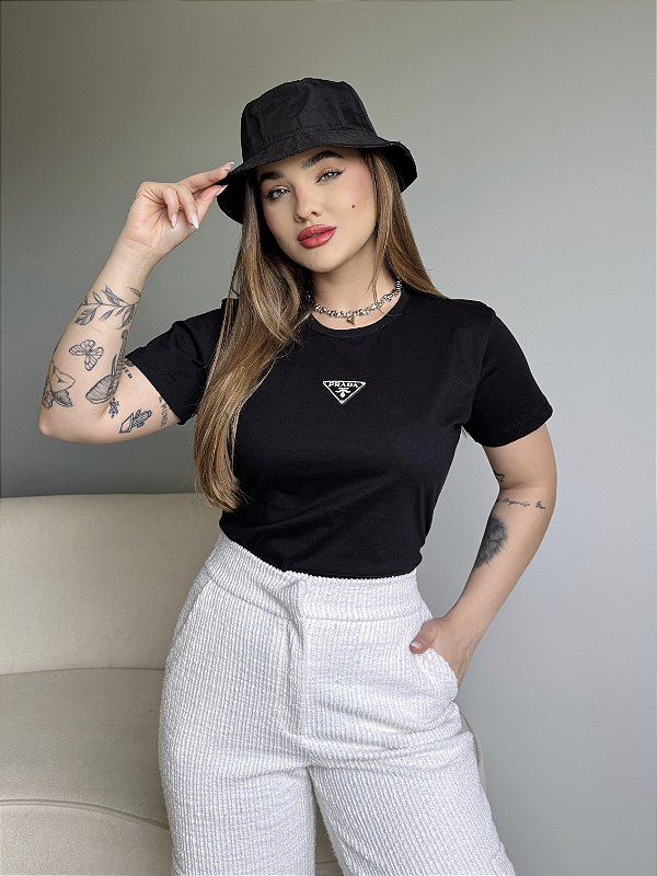 T-SHIRT PRADA - PRETO