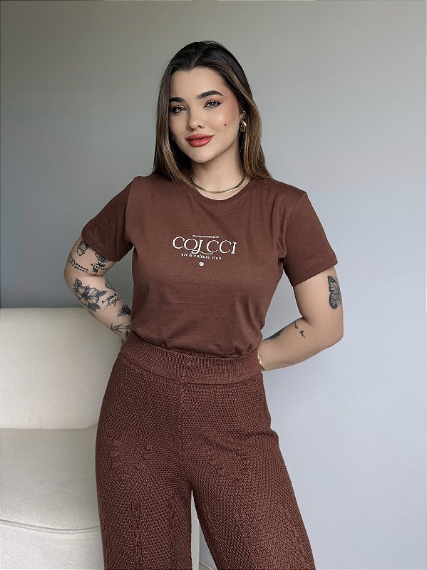 T-SHIRT COLCCI ART E CULTURE - MARROM