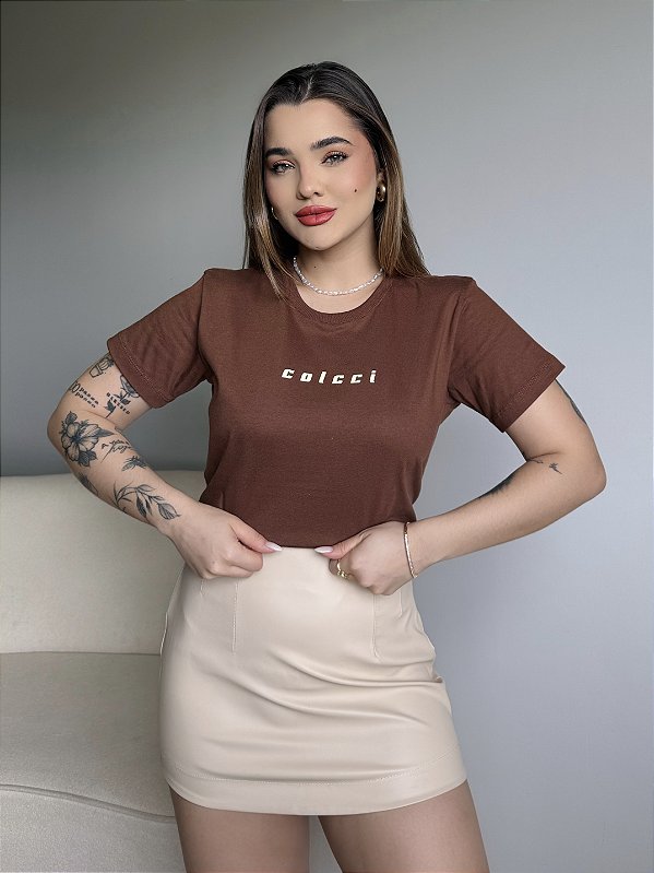 T-SHIRT COLCCI (OFF) - MARROM