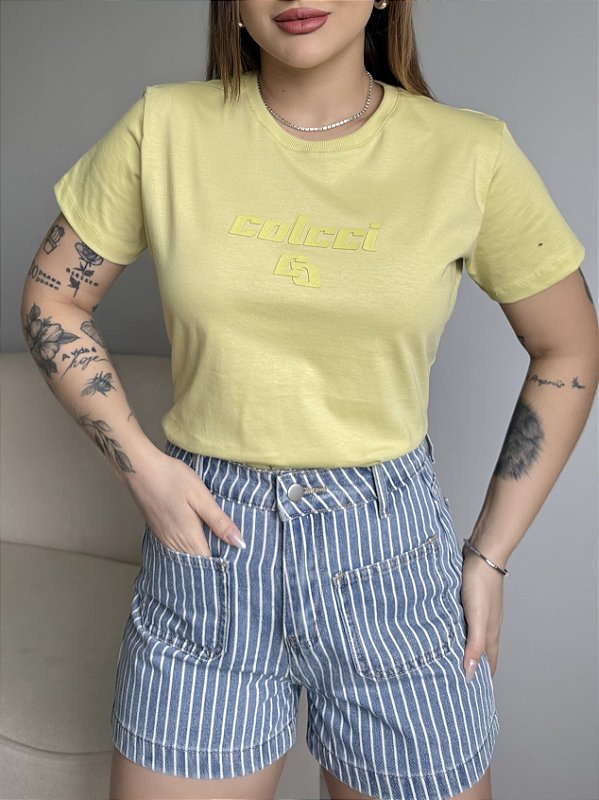 T-SHIRT COLCCI ALTO RELEVO - VERDE LUMINA