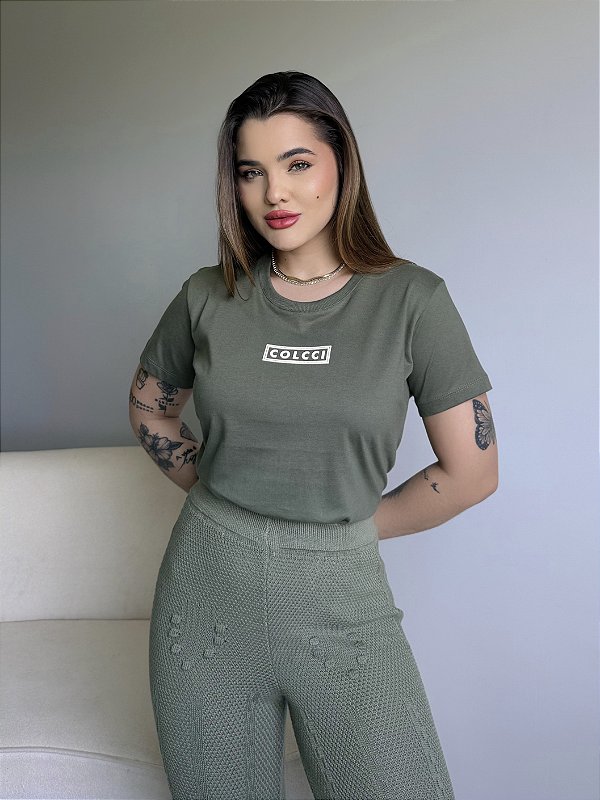 T-SHIRT COLCCI ALTO RELEVO - VERDE CAMUFLAGE