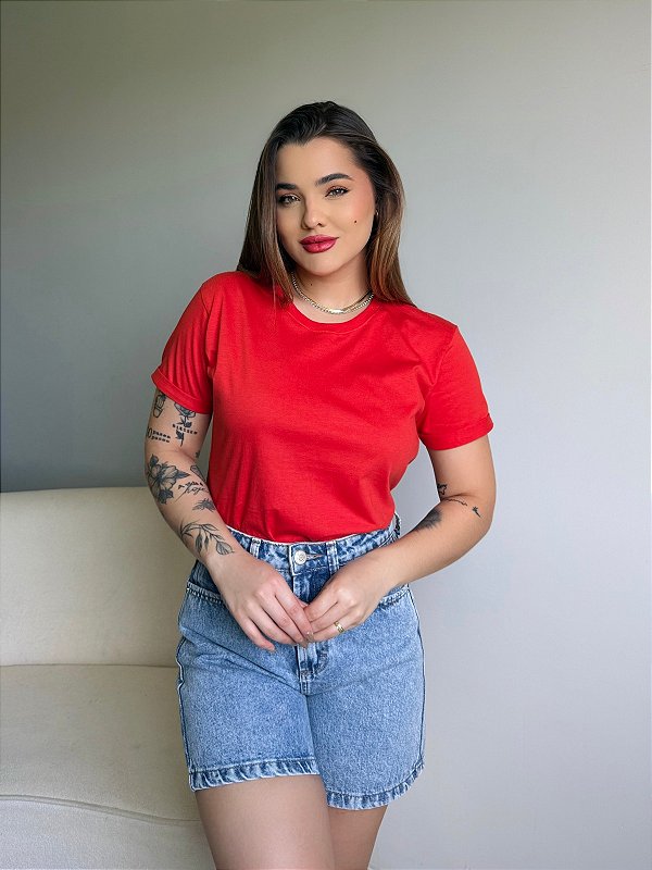 T-SHIRT MANGA DOBRADA - LARANJA DESTINO