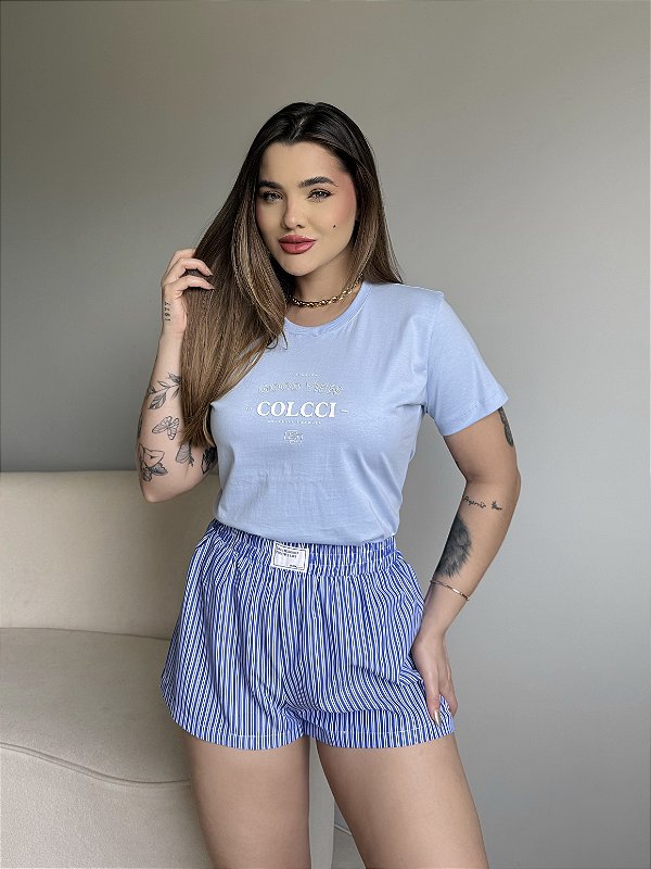 T-SHIRT COLCCI GOOD VIBES - AZUL CÉU