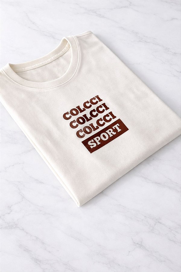 T-SHIRT COLCCI COLCCI COLCCI SPORT - BEGE NATURAL