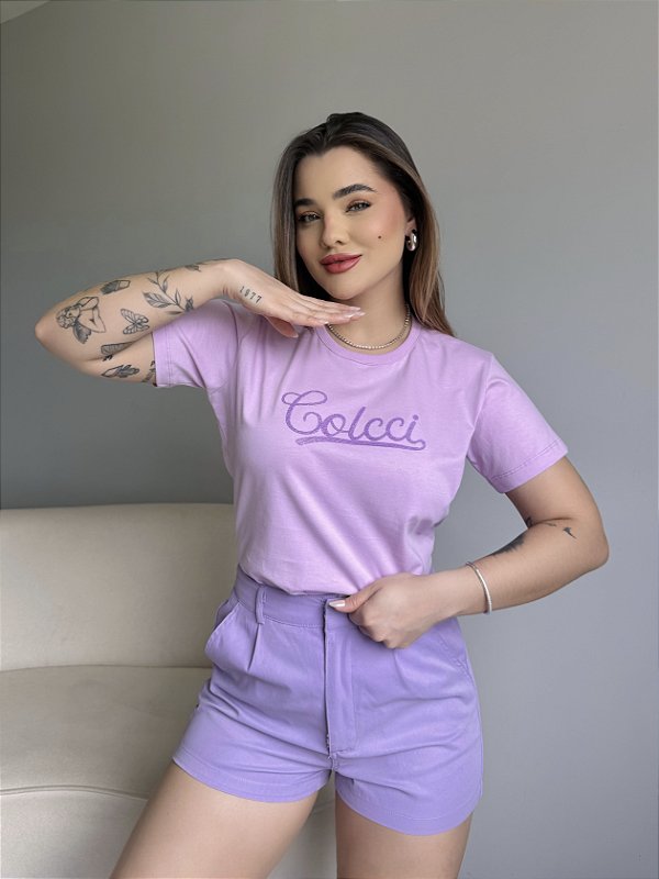 T-SHIRT COLCCI C/GLITTER - ROXO POESIA