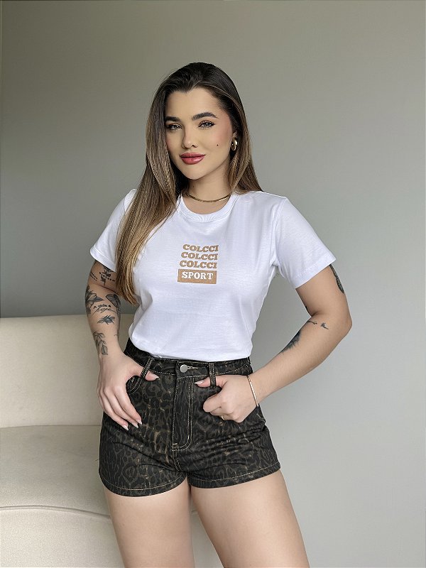 T-SHIRT COLCCI COLCCI COLCCI SPORT C/GLITTER - BRANCO