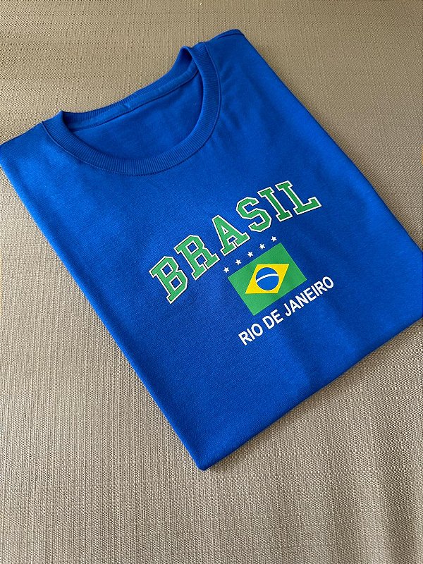 T-SHIRT BRASIL RIO DE JANEIRO - AZUL BIC