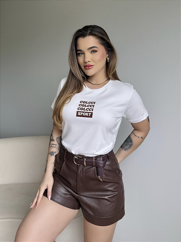 T-SHIRT COLCCI COLCCI COLCCI SPORT C/GLITTER - OFF WHITE