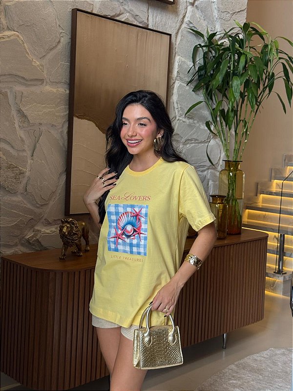 MAX TEE DTF SEA LOVERS - AMARELO MANTEIGA