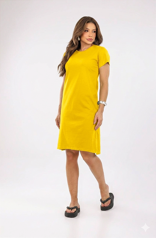 VESTIDO DRESS LISO - AMARELO