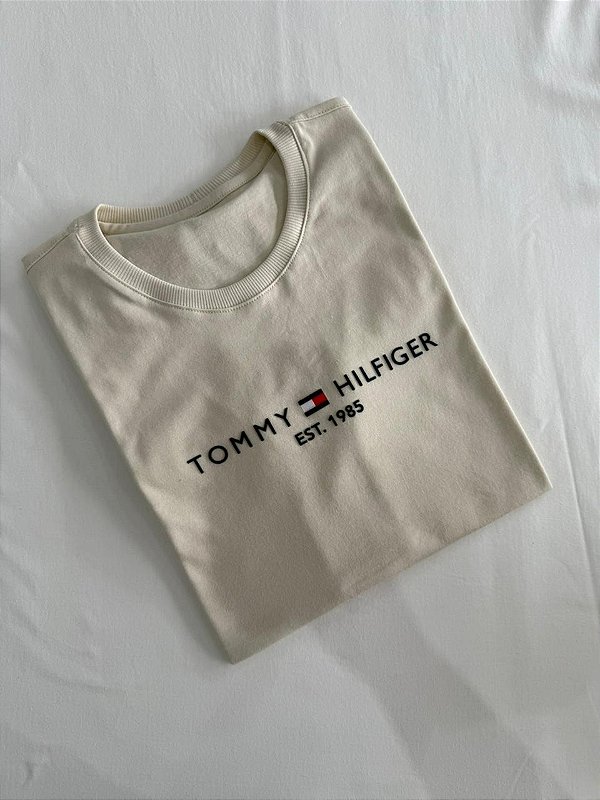 T-SHIRT TOMMY HILFIGER ALTO RELEVO - BEGE NATURAL