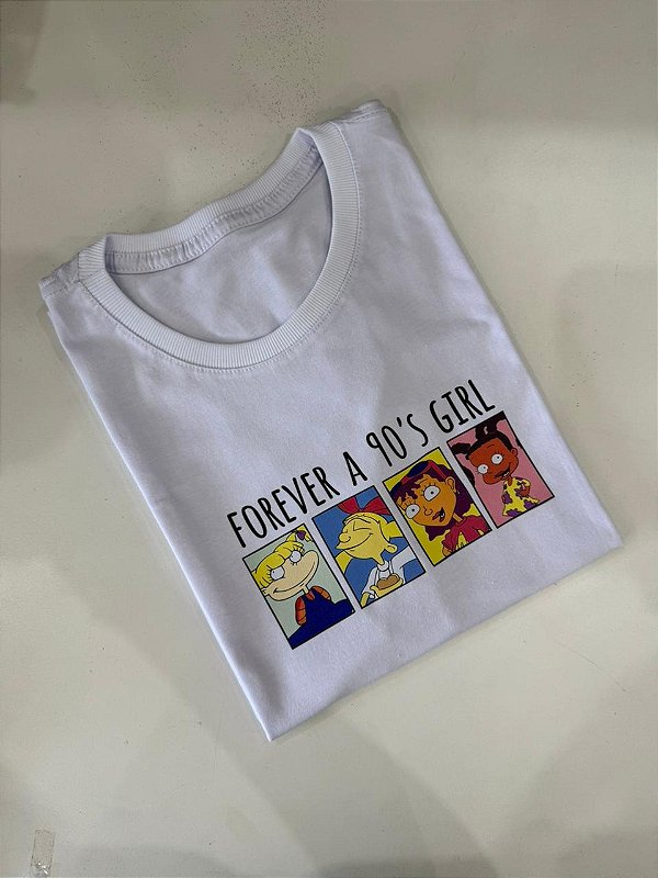 T-SHIRT DTF FOREVER A 90´S GIRL - BRANCO