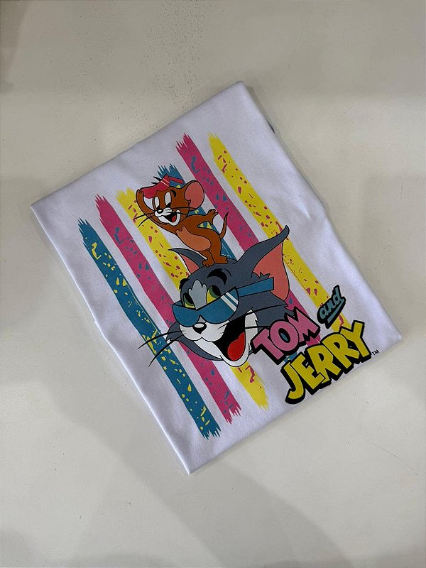 T-SHIRT DTF TOM AND JERRY - BRANCO