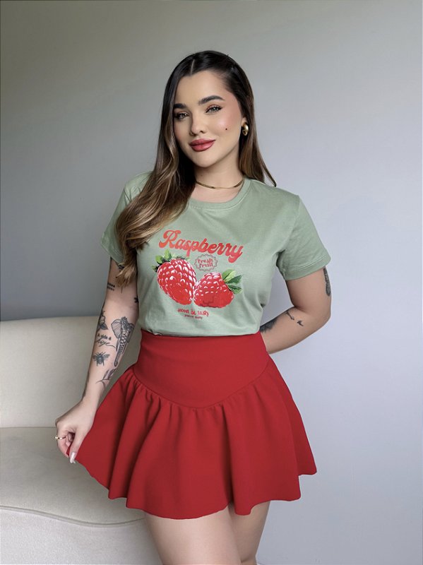 T-SHIRT DTF RASPBERRY - VERDE OLIVA