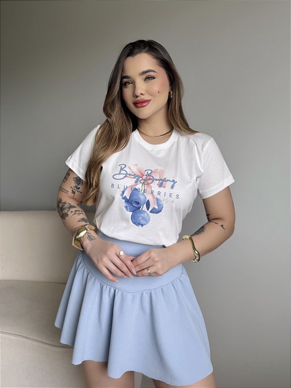 T-SHIRT DTF BLUEBERRIES - OFF WHITE