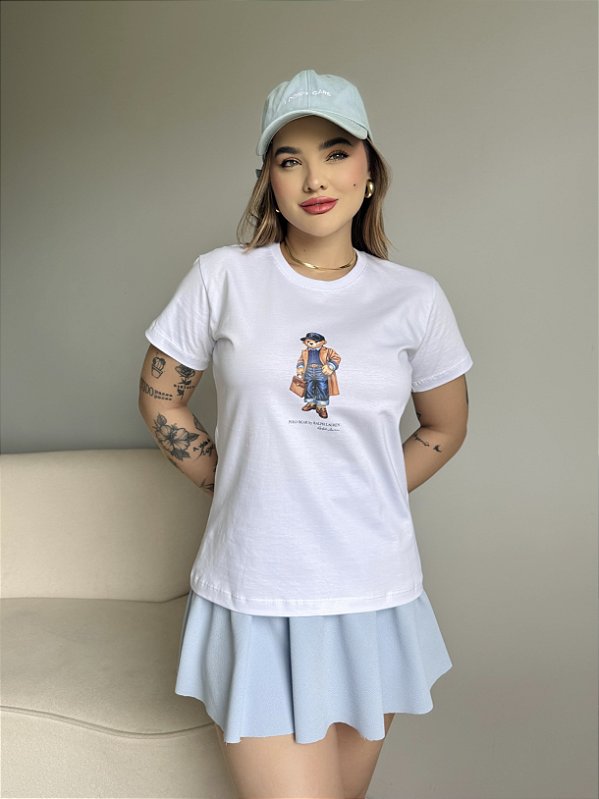 T-SHIRT DTF POLO BEAR - BRANCO